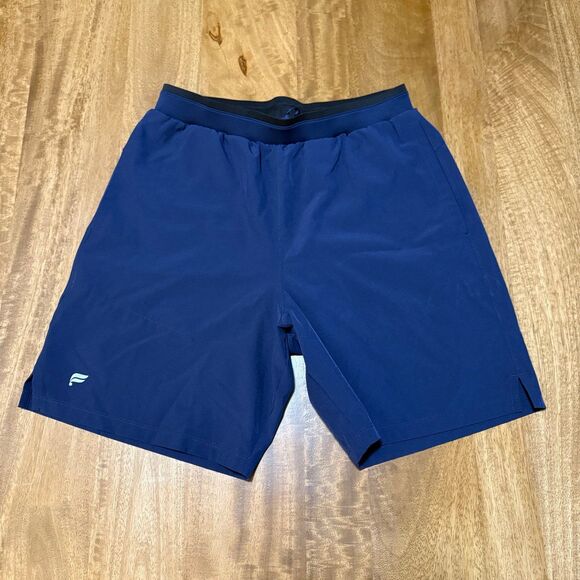 Fabletics The Fundamental Shorts Mens S 7” Navy Blue Athletic Strech Workout - Picture 1 of 7